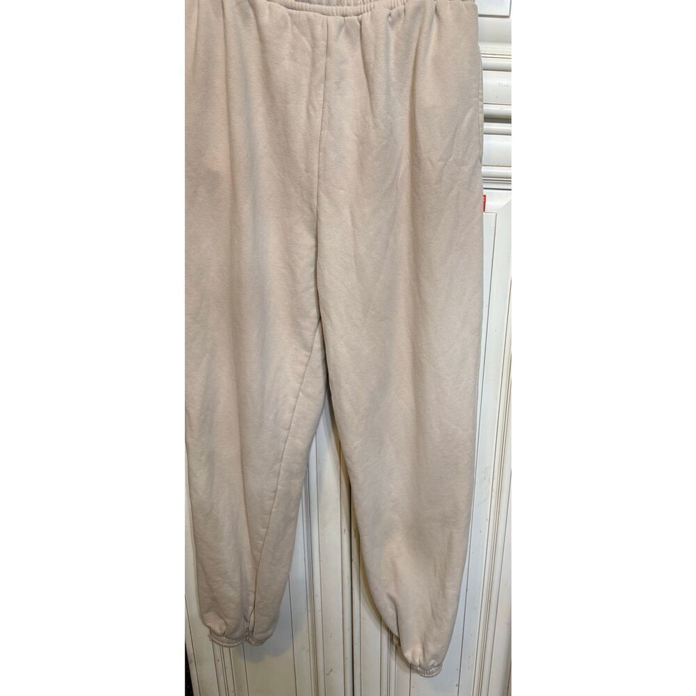 Bayse Men's Elastic Waist Stretch Pull On Jogger Sweatpants Cream Size Small